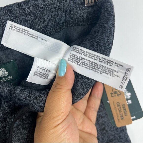 🩷 Roots, Kids Sweater Fleece Slim Sweatpants. Color: Black Pepper. Size: 6. NWT - Picture 8 of 13